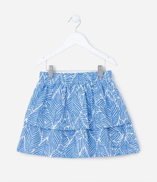 Saia Infantil com Babados e Estampa de Folhagens - Tam 5 a 14 Anos - 1