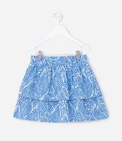 Saia Infantil com Babados e Estampa de Folhagens - Tam 5 a 14 Anos - 1