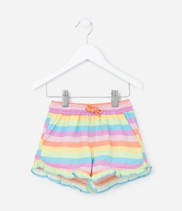 Short Infantil com Babados e Listras - Tam 1 a 5 Anos - 1