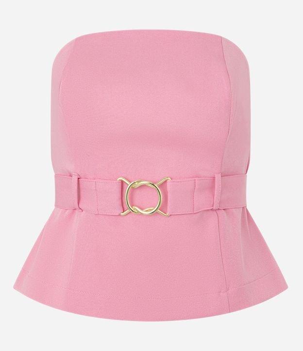 Blusa Tomara Que Caia em Crepe com Cinto Afivelado - 1