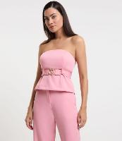 Blusa Tomara Que Caia em Crepe com Cinto Afivelado - 2