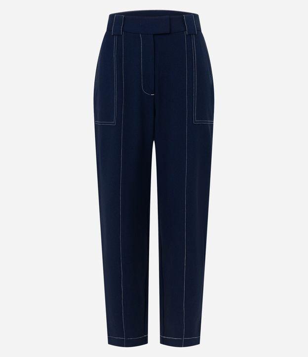 Calça Cenoura Alfaiatada Cintura Alta com Recorte Pespontado - 1