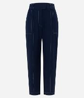 Calça Cenoura Alfaiatada Cintura Alta com Recorte Pespontado - 1