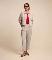 Calça Cenoura Alfaiatada Cintura Alta com Recorte Pespontado - 2