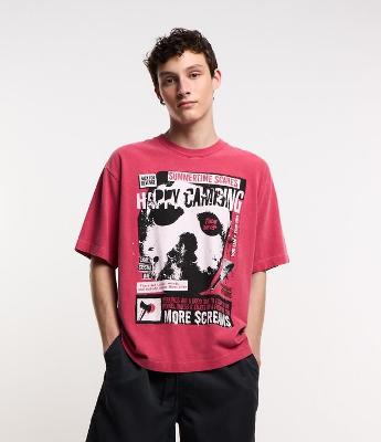 Camiseta Boxy em Malhão com Estampa Jason