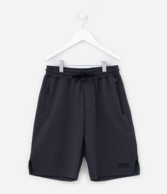 Bermuda Infantil em Moletom com Bolso com Zíper - Tam 5 a 14 Anos