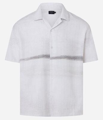 Camisa em Cetim com Textura e Estampa Degrade