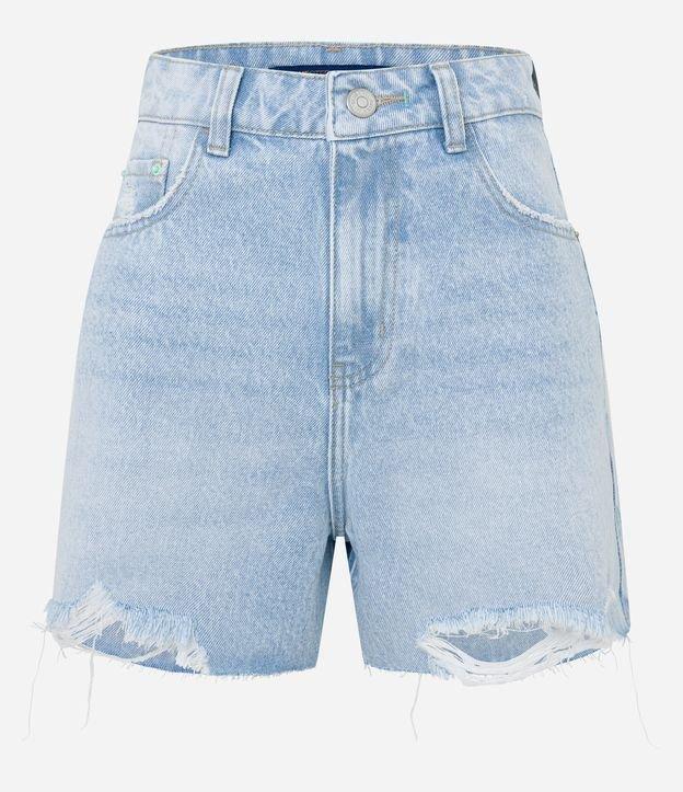 Short em Jeans com Barra Cortada com Rasgos - 1