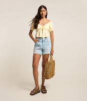 Short em Jeans com Barra Cortada com Rasgos - 3