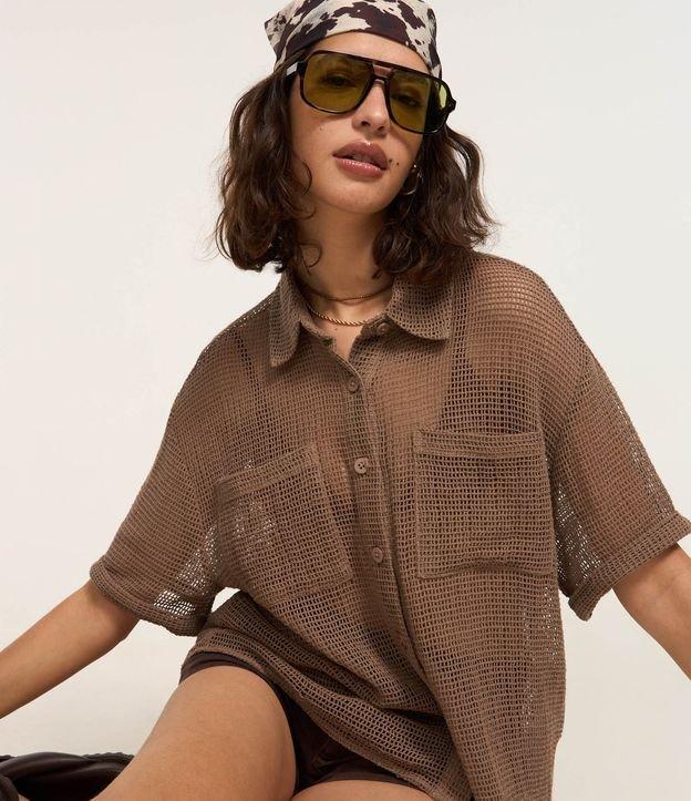 Camisa em Viscose com Textura com Bolso Frontal - 2