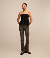 Calça Bootcut em Jeans e Estampa Animal Print Oncinha - 1