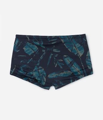 Sunga Boxer em Microfibra com Estampa Folhada