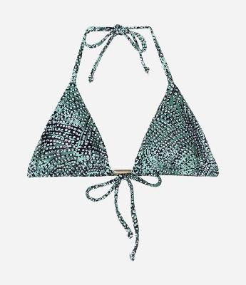 Biquíni Top em Poliamida com Amarrações e Estampa Nascente