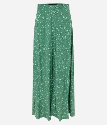 Saia Longa em Viscose Floral Liberty e Abotoamento Frontal