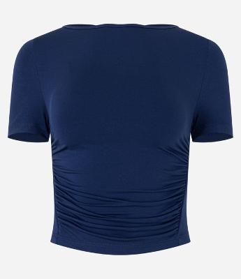 Blusa em Microfibra com Drapeados Frontais