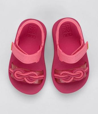 Sandália Infantil com Detalhe de Nó e Velcro Zaxy - Tam 17 a 27