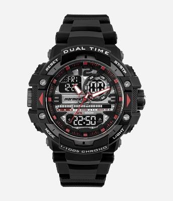 Relógio Mormaii Masculino DigitaI com Pulseira em Polimero e Caixa em ABS