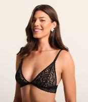 Sutiã sem Bojo e sem Aro em Renda com Textura Floral - 1