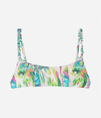 Biquíni Top Camisetinha em Poliamida com Estampa Floral