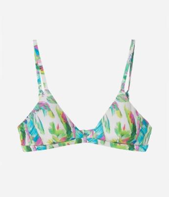 Biquíni Top Triangulo em Poliamida com Estampa Floral