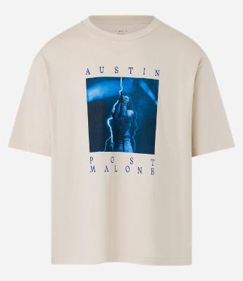 Camiseta Boxy em Algodão com Estampa Post Malone