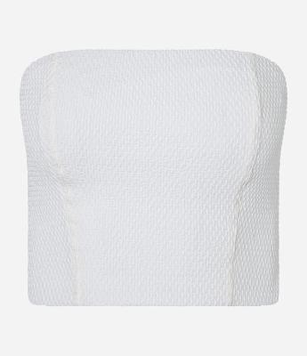Blusa Tomara que Caia com Textura e Lastex nas Costas