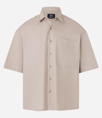 Camisa Overboxy em Sarja com Bolso