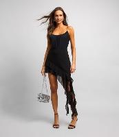 Saia Curta em Chiffon com Babados e Ponta Alongada - 2