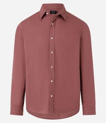 Camisa Regular em Sarja Fio Egípcio e Gola Colarinho