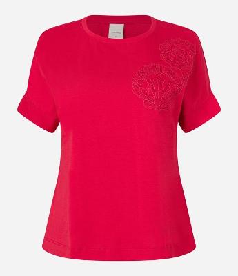 Blusa T-shirt em Algodão com Bordado de Conchas