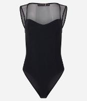 Body em Crepe com Detalhe em Tule e Decote Coração - 1