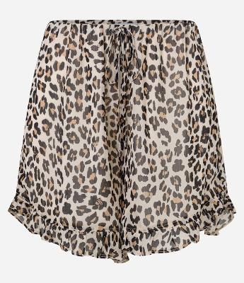 Short em Chiffon com Estampa Animal Print e Cós Elástico