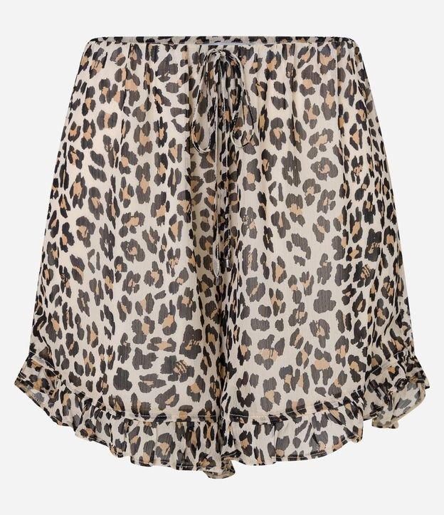 Short em Chiffon com Estampa Animal Print e Cós Elástico - 1