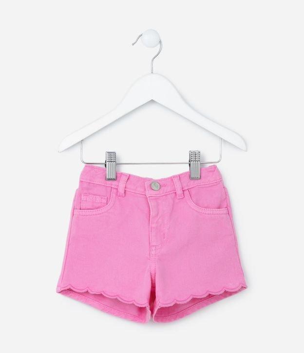 Short Infantil em Sarja com Barra Nuvem - Tam 1 a 5 Anos - 1