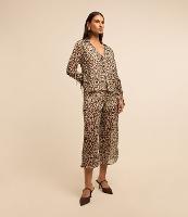 Calça em Chiffon  Animal Print e Cós Elástico - 1