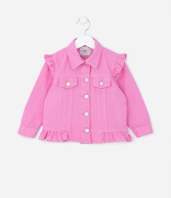 Jaqueta Infantil em Sarja com Babadinhos - Tam 1 a 5 Anos