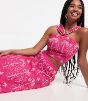 Blusa Cropped de Alça em Laise com Bordado e Lastex nas Costas - 1