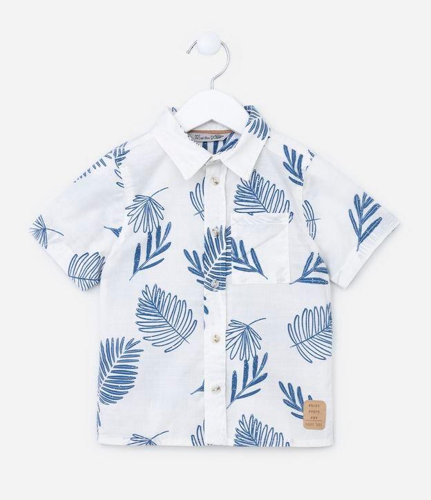 Camisa Infantil em Sarja com Estampa de Folhagens - Tam 1 a 5 Anos - 1