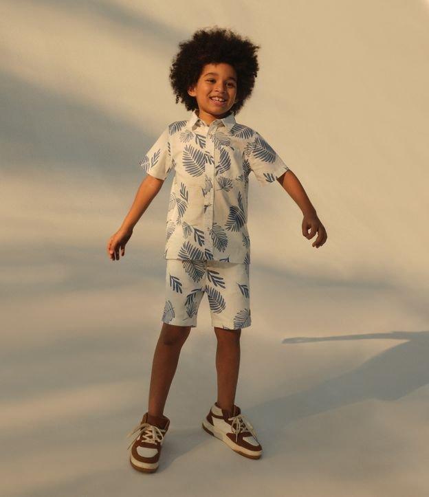Camisa Infantil em Sarja com Estampa de Folhagens - Tam 1 a 5 Anos - 2