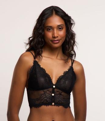 Sutiã Top Sem Bojo e Sem Aro em Renda Floral