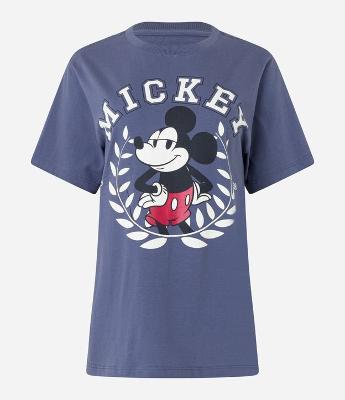 Camiseta Alongada em Algodão com Estampa Mickey