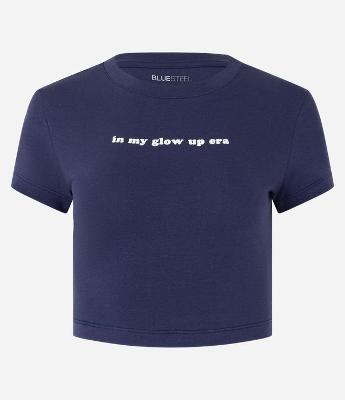 Blusa T-shirt em Algodão com Estampa In My Glow Up Era