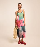 Saída de Praia Vestido Midi com Decote Costas e Estampa Floral - 2