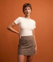 Saia Curta em Alfaiataria Xadrez Príncipe de Gales e Zíper - 2