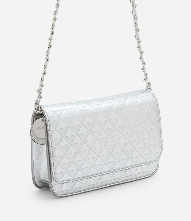 Bolsa Transversal Pequena Metalizada com Detalhe de  Pendente - 1