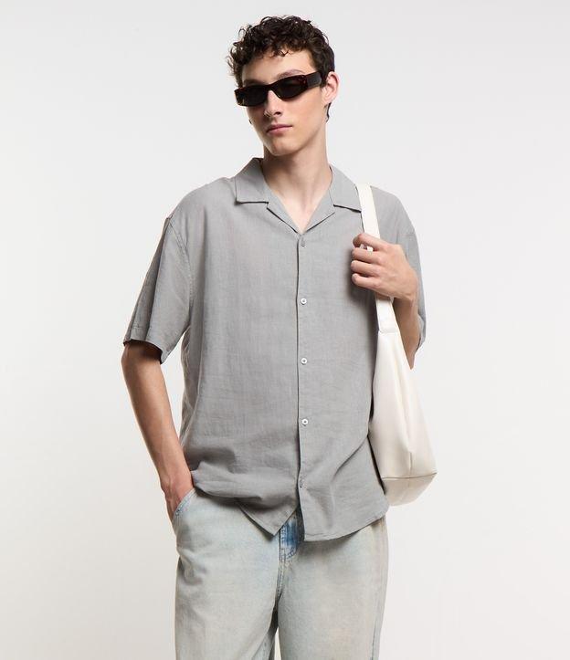 Camisa em Tricoline com Textura - 1