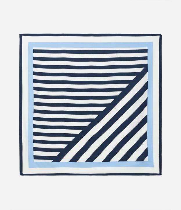 Lenço Quadrado em Tecido Acetinado com Estampa Listras - 1