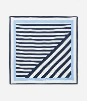 Lenço Quadrado em Tecido Acetinado com Estampa Listras - 1