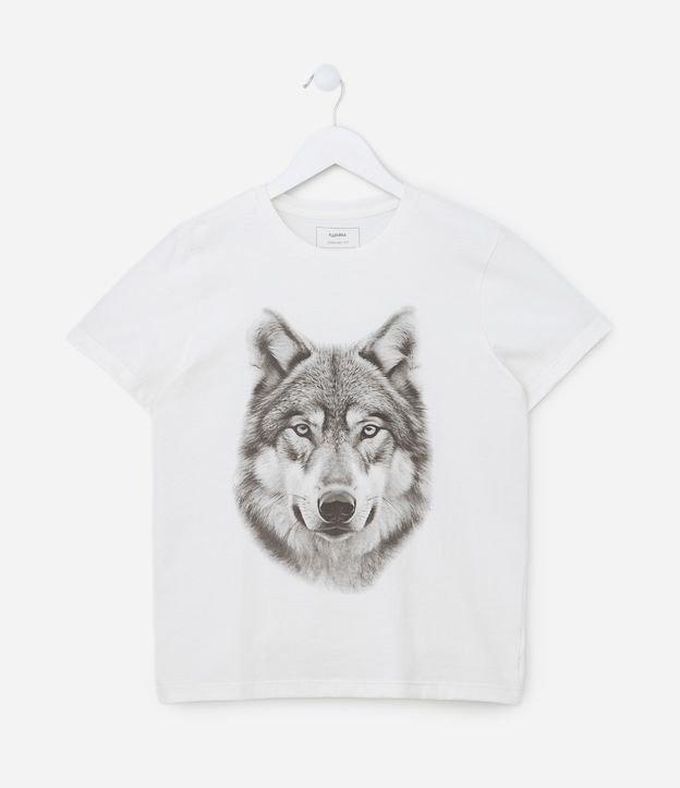 Camiseta Infantil em Algodão com Estampa Lobo - Tam 5 a 14 Anos - 1