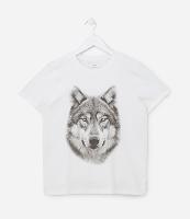Camiseta Infantil em Algodão com Estampa Lobo - Tam 5 a 14 Anos - 1